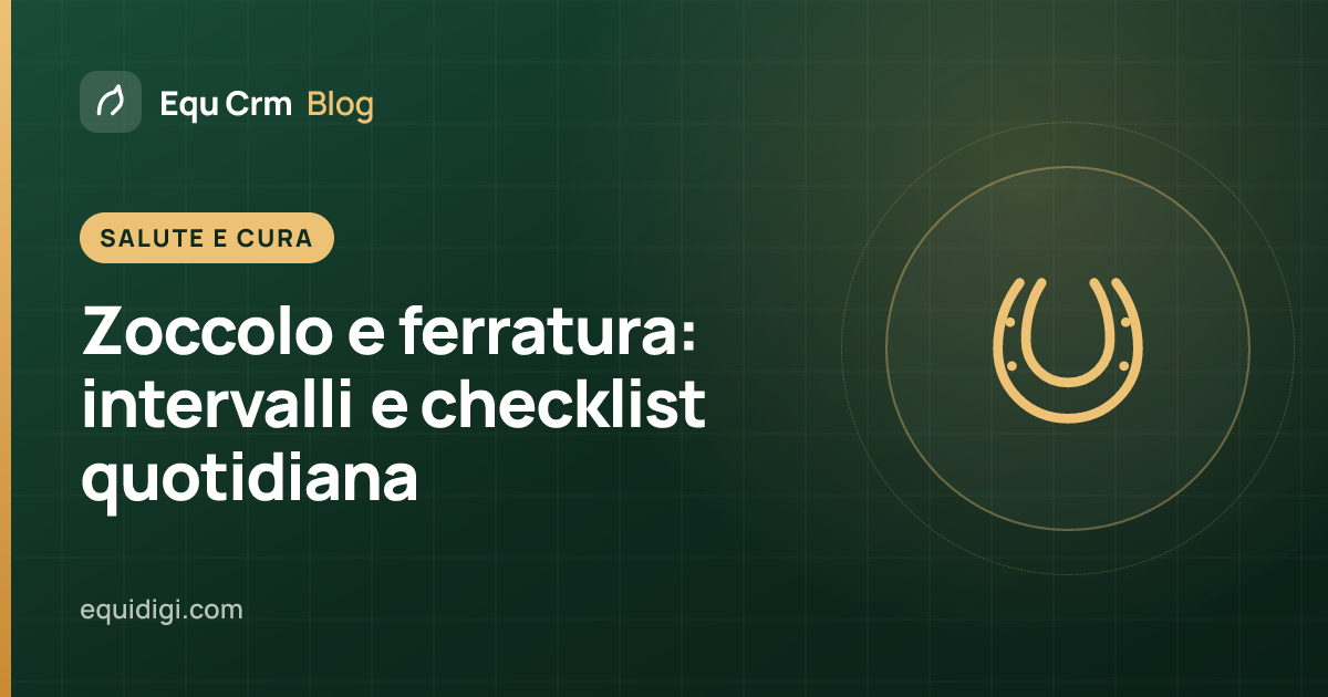 Illustrazione di copertina: un maniscalco esamina lo zoccolo anteriore di un cavallo (blog Equ Crm)