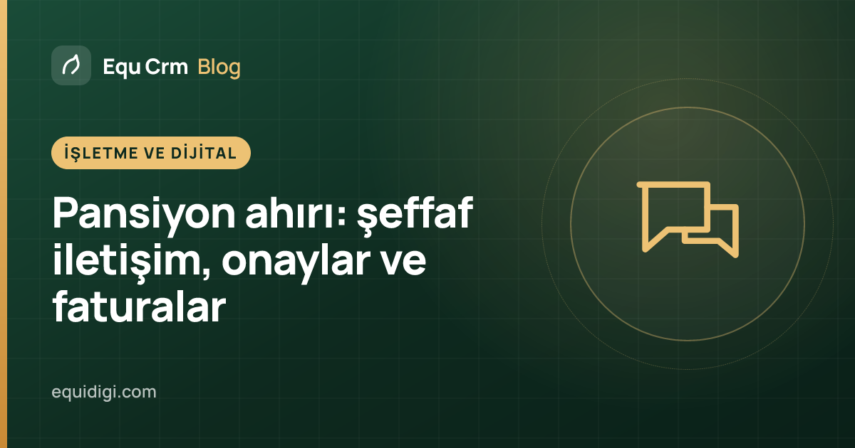 Kapak görseli: pansiyon ahırında at sahibi iletişimi, onaylar ve faturalar (Equ Crm blog)